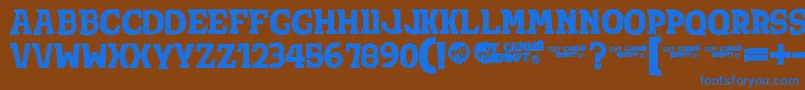 TotShriftBold Font – Blue Fonts on Brown Background