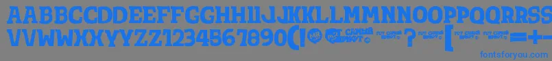 TotShriftBold Font – Blue Fonts on Gray Background