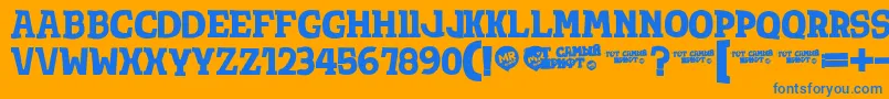 TotShriftBold Font – Blue Fonts on Orange Background