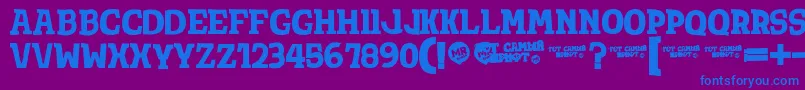 TotShriftBold Font – Blue Fonts on Purple Background