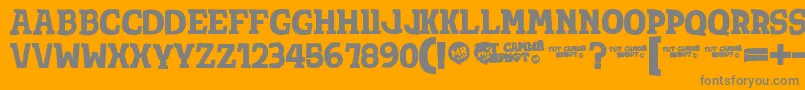 フォントTotShriftBold – オレンジの背景に灰色の文字