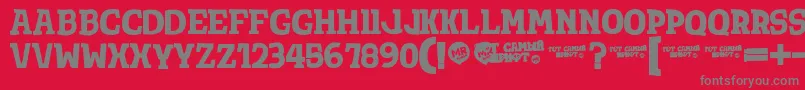 フォントTotShriftBold – 赤い背景に灰色の文字