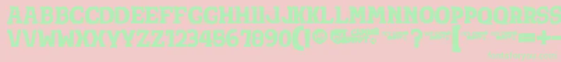 TotShriftBold Font – Green Fonts on Pink Background