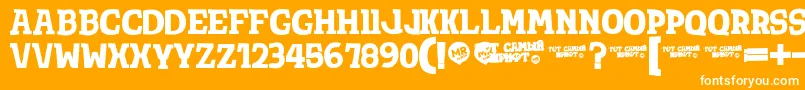 TotShriftBold Font – White Fonts on Orange Background