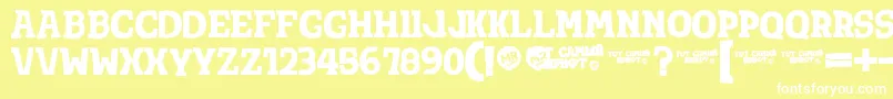 フォントTotShriftBold – 黄色い背景に白い文字