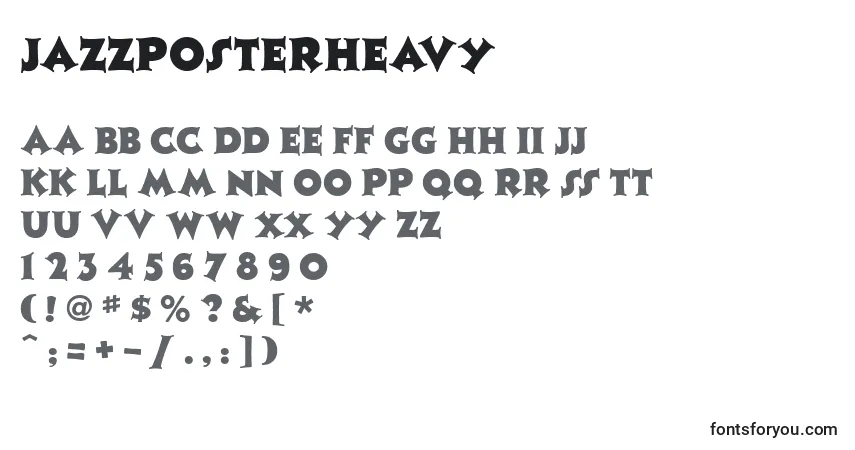 Schriftart JazzposterHeavy – Alphabet, Zahlen, spezielle Symbole