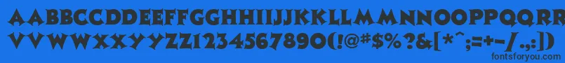 Шрифт JazzposterHeavy – чёрные шрифты на синем фоне