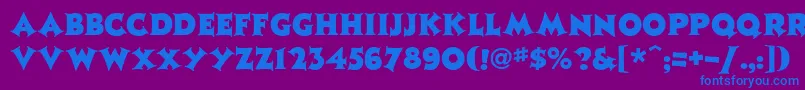 JazzposterHeavy-Schriftart – Blaue Schriften auf violettem Hintergrund