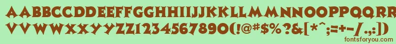 JazzposterHeavy Font – Brown Fonts on Green Background