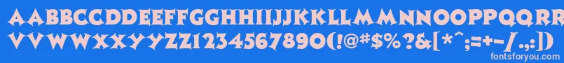 JazzposterHeavy Font – Pink Fonts on Blue Background