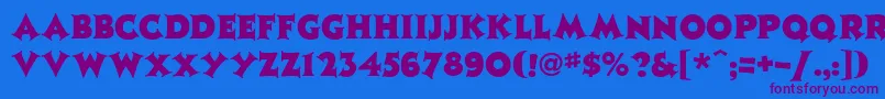 JazzposterHeavy Font – Purple Fonts on Blue Background