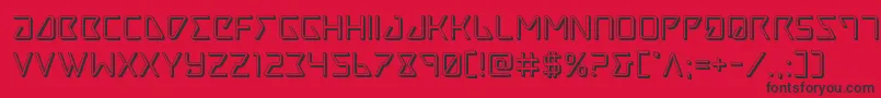 フォントTracer3D – 赤い背景に黒い文字