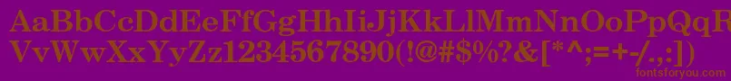 BackroadNormal Font – Brown Fonts on Purple Background