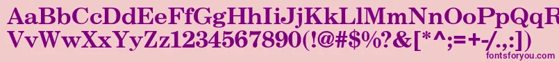 Fonte BackroadNormal – fontes roxas em um fundo rosa