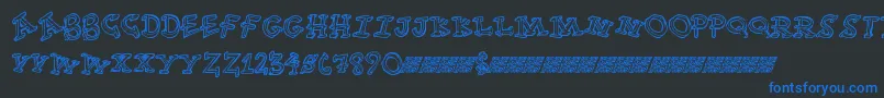 Funtime Font – Blue Fonts on Black Background