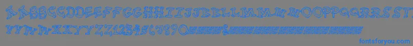 Funtime Font – Blue Fonts on Gray Background