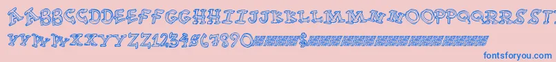 Funtime Font – Blue Fonts on Pink Background