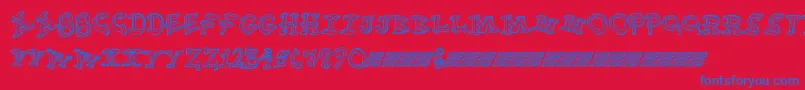 フォントFuntime – 赤い背景に青い文字