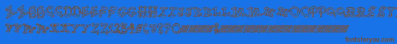Funtime Font – Brown Fonts on Blue Background