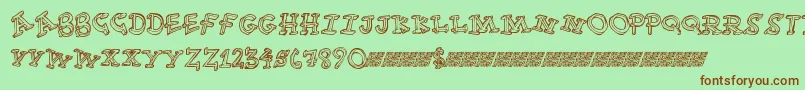 Funtime-fontti – ruskeat fontit vihreällä taustalla