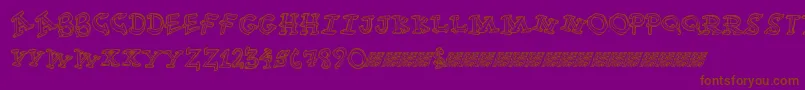 Funtime-Schriftart – Braune Schriften auf violettem Hintergrund