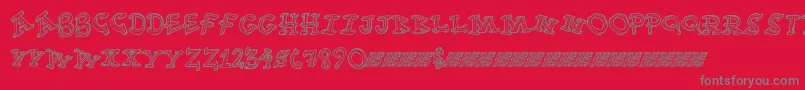 フォントFuntime – 赤い背景に灰色の文字