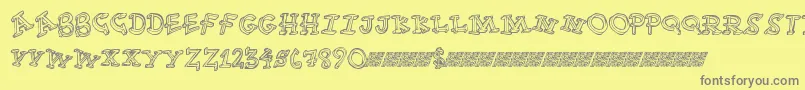 Funtime-fontti – harmaat kirjasimet keltaisella taustalla