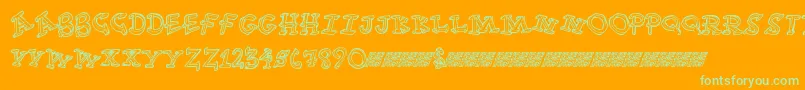 Funtime Font – Green Fonts on Orange Background