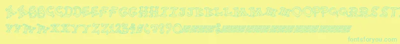 Funtime Font – Green Fonts on Yellow Background