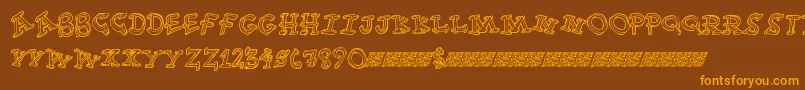 Funtime Font – Orange Fonts on Brown Background