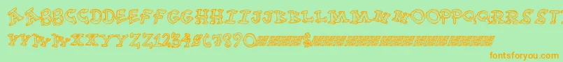 Funtime Font – Orange Fonts on Green Background