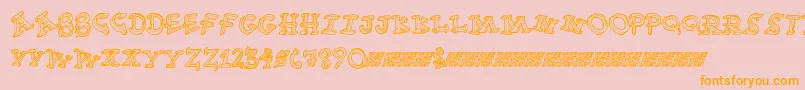 Funtime Font – Orange Fonts on Pink Background