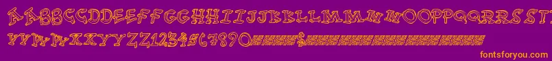 Funtime Font – Orange Fonts on Purple Background