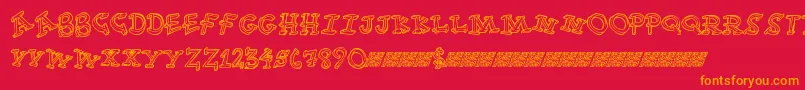 フォントFuntime – 赤い背景にオレンジの文字