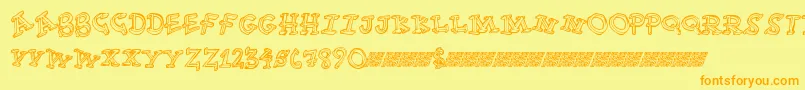 Funtime Font – Orange Fonts on Yellow Background