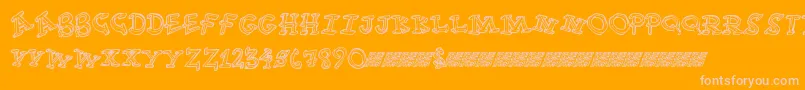 Funtime-fontti – vaaleanpunaiset fontit oranssilla taustalla