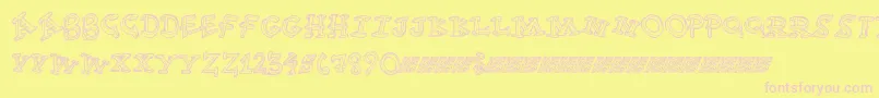 Funtime Font – Pink Fonts on Yellow Background