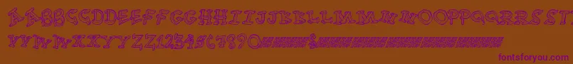 Funtime-fontti – violetit fontit ruskealla taustalla