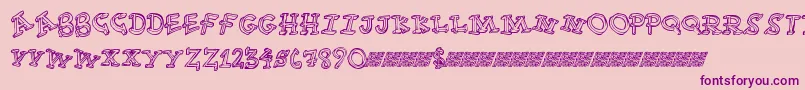 Funtime Font – Purple Fonts on Pink Background