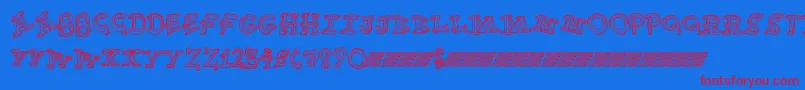 Funtime Font – Red Fonts on Blue Background