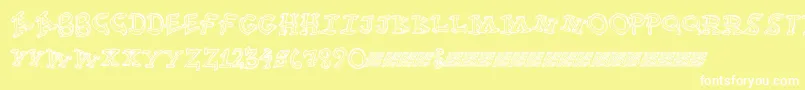 Funtime-fontti – valkoiset fontit keltaisella taustalla