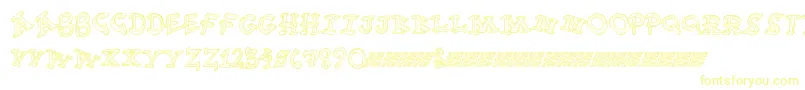 Шрифт Funtime – жёлтые шрифты на белом фоне