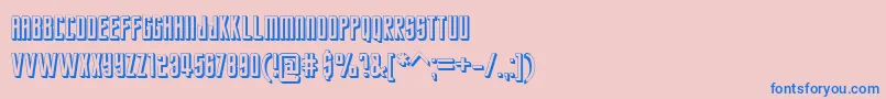 StarTrekFuture-Schriftart – Blaue Schriften auf rosa Hintergrund