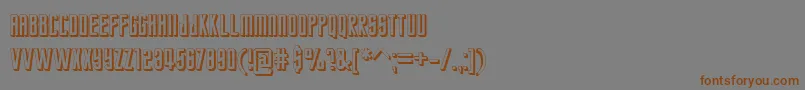 フォントStarTrekFuture – 茶色の文字が灰色の背景にあります。
