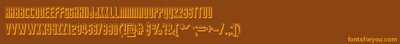 フォントStarTrekFuture – オレンジ色の文字が茶色の背景にあります。