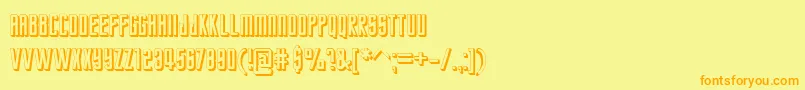 フォントStarTrekFuture – オレンジの文字が黄色の背景にあります。