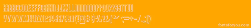 Fonte StarTrekFuture – fontes rosa em um fundo laranja