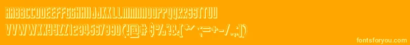 StarTrekFuture-Schriftart – Gelbe Schriften auf orangefarbenem Hintergrund