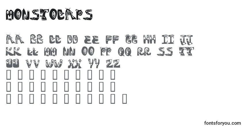 Schriftart Monstocaps – Alphabet, Zahlen, spezielle Symbole