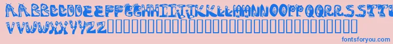 Monstocaps Font – Blue Fonts on Pink Background